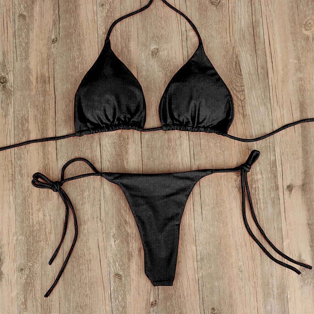 Summer Swimsuit Women Bikini Set Push-up Padded Bra Thong Two Pieces Swimwear Beachwear Bathing Suit Female Sexy Swimsuits C260207