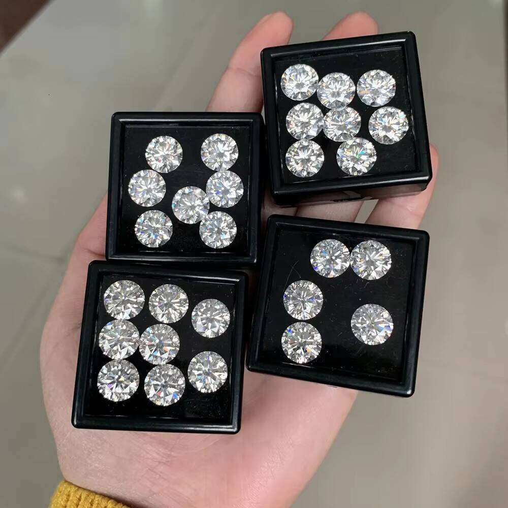 Wholesale Lab Grown Stone 6.5Mm White Moissanite Diamond Price Per Carat Engagement Ring Earring Jewelry
