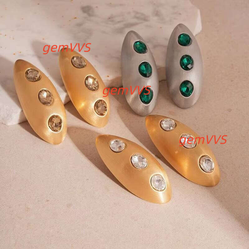 Silver Needle Exaggerated Elliptical Diamond Textured Stud Earrings Alloy Trendy Statement Jewelry Women Party Accessories