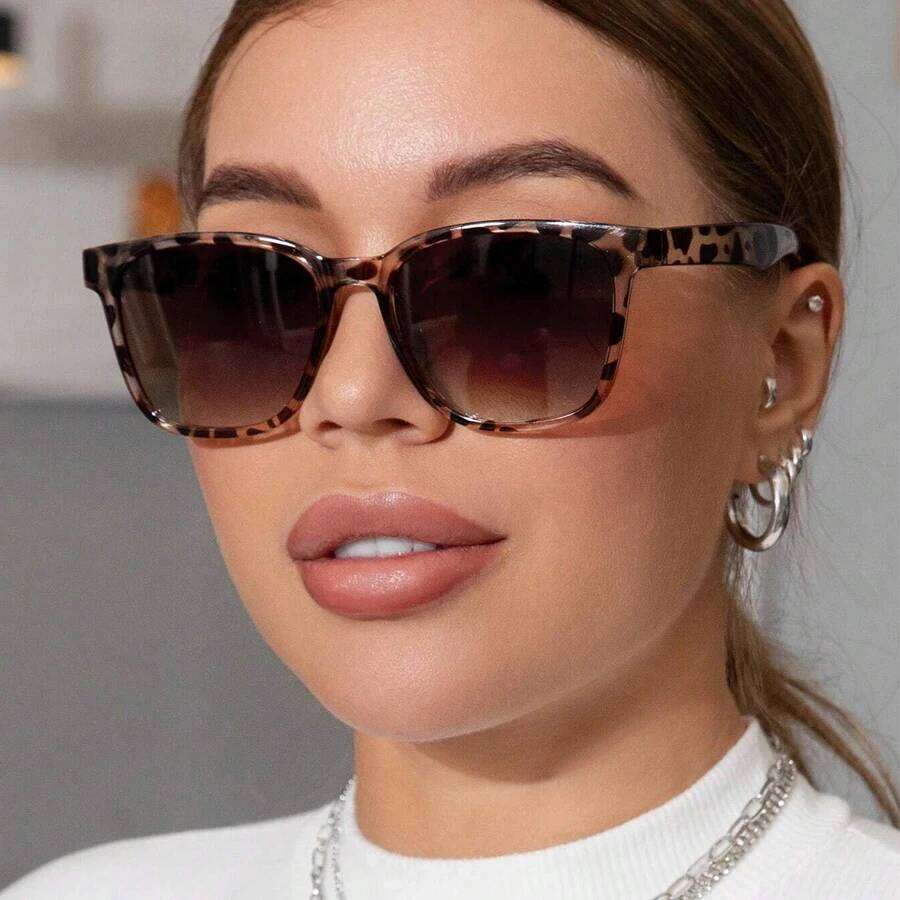 2025 Classic Vintage Square Oversized Sunglasses Women Men Retro Leopard Luxury Sun Glasses UV400 Y260207