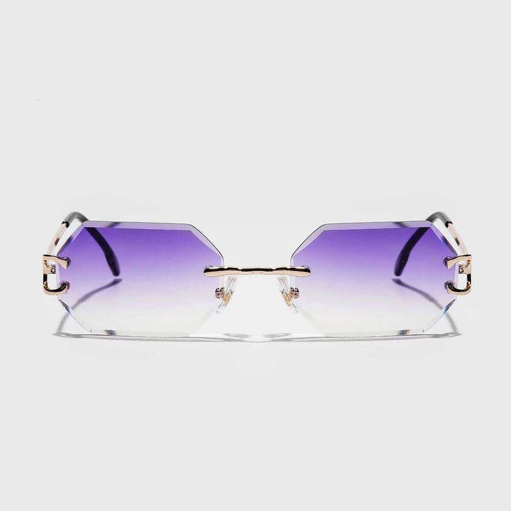 Ruiao 2025 new rimless luxury Sunglasses diamond cut sun shades for man and women designer brand glasses UV400 frameless eyewear Y260207