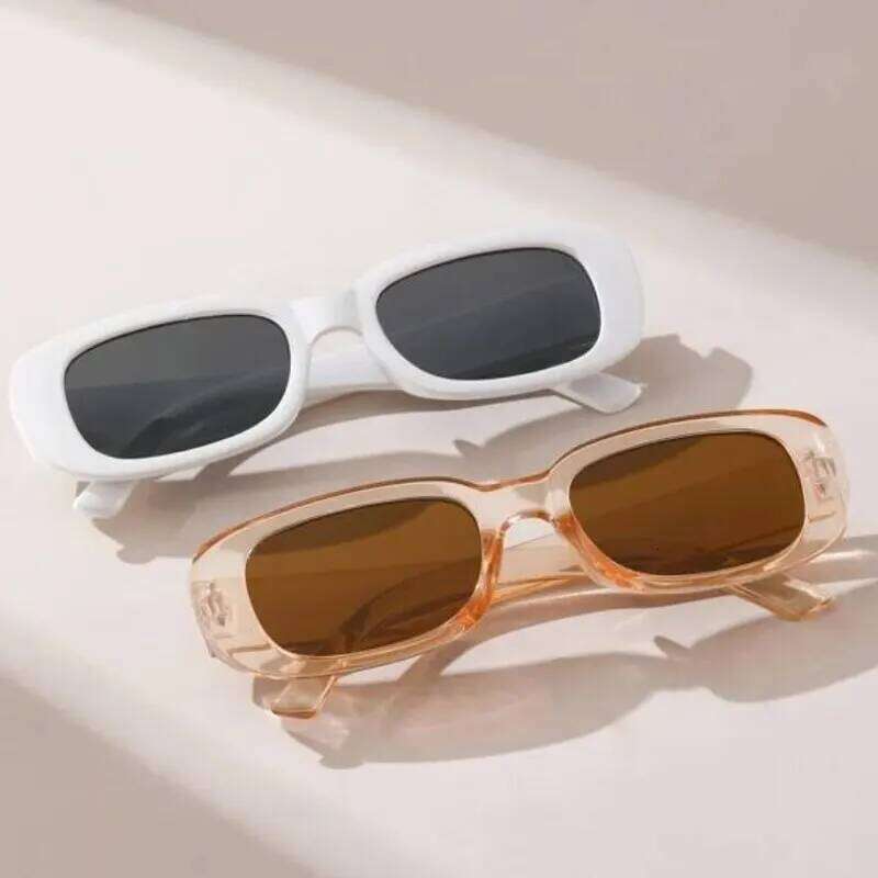 2PCS Women Sports Glasses Vintage Mirrored Cat Eye Sunglasses Retro Small Frame UV400 Eyewear Fashion Ladies Driver Goggles Y260207