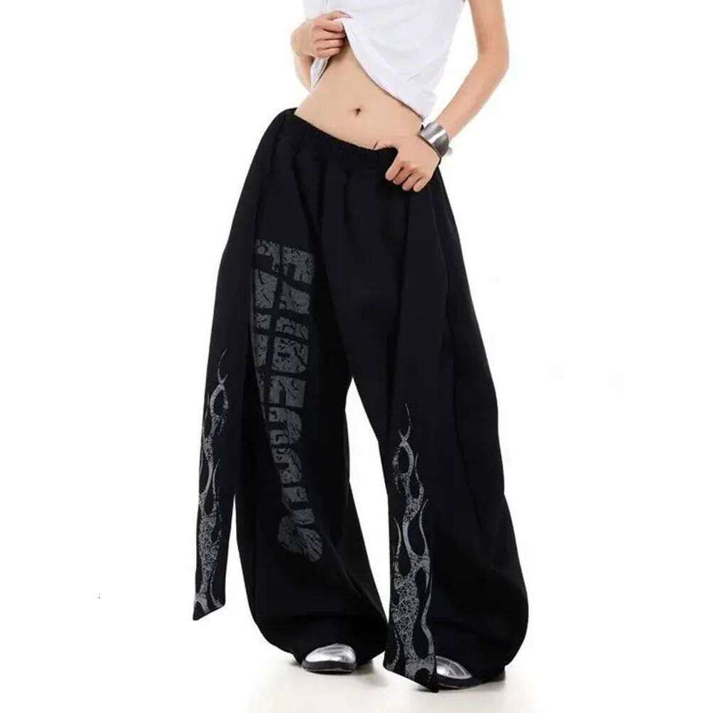 Belt Y2K Sweatpants Women Harajuku American Hip Hop Loose Wide Leg Pant Bf High Waist Vintage Spring Casual Trousers New