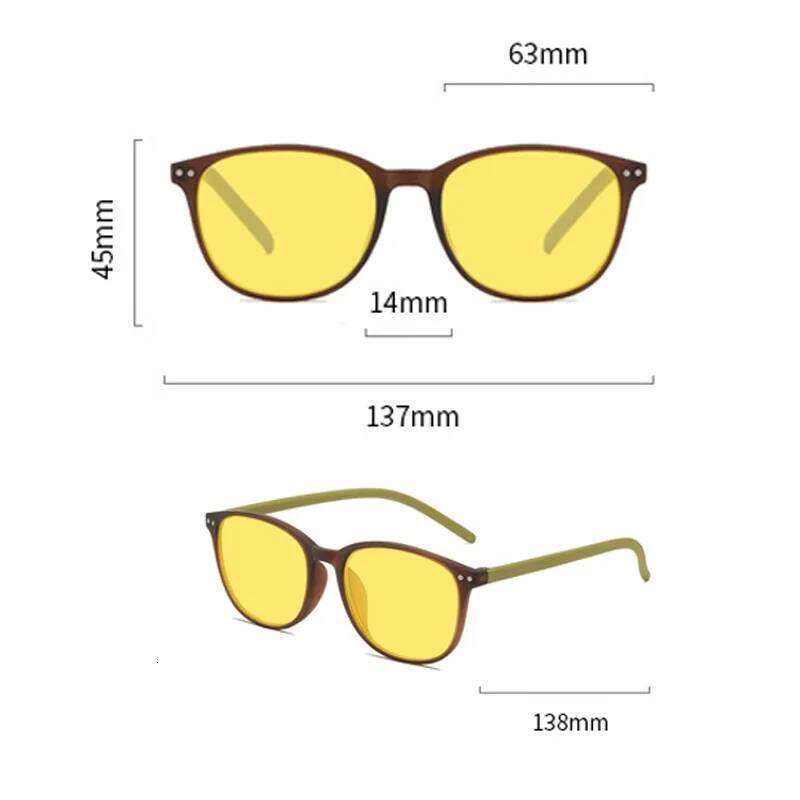 New Retro Night Vision Men High-end Yellow Lens Sunglasses for Driving Computer Anti Blue Light Plain Glasses Y260207