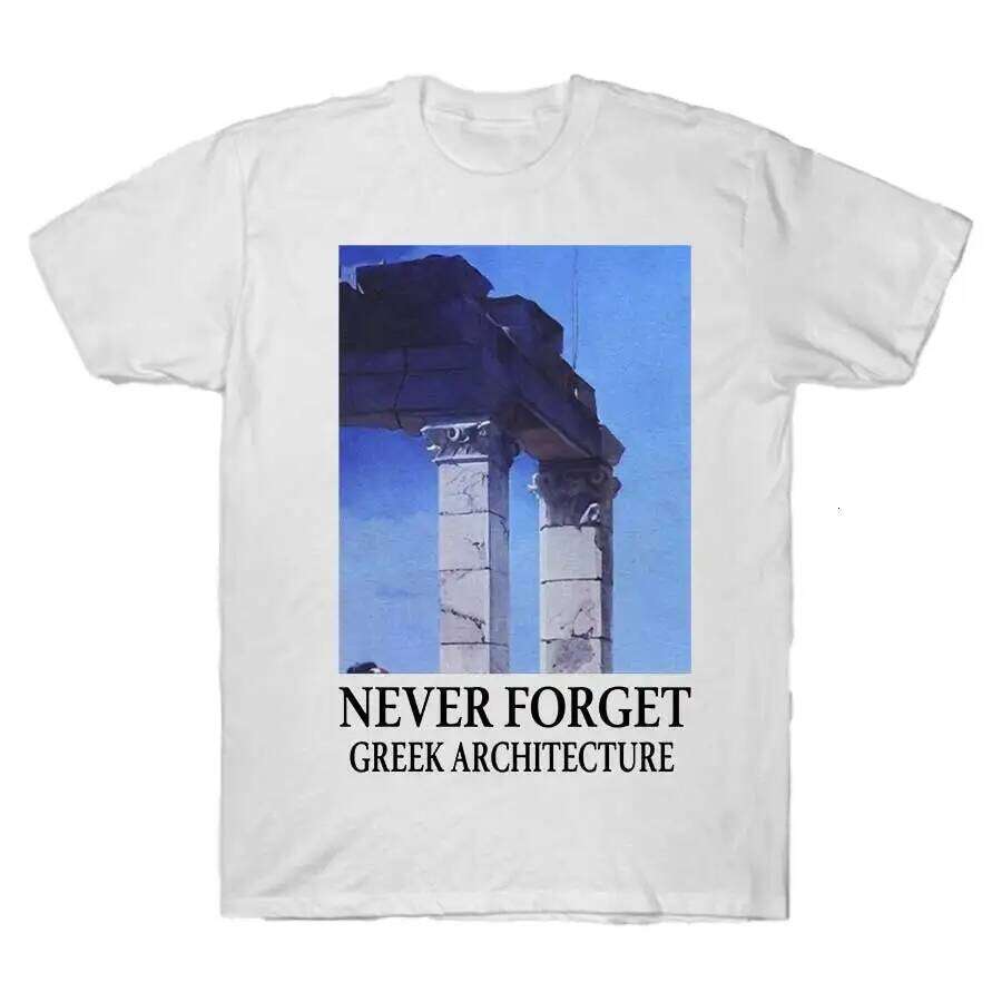 NEVER FORGET GREEK ARCHITECTURE T-shirt For Men Women 100% Cotton T Shirts Short Sleeve Tops 1023-1 C260207