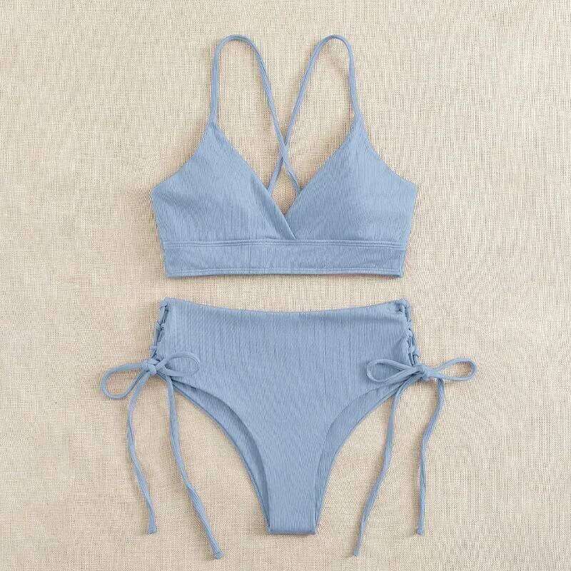 Sexy bandage high waist Brazilian Bikinis Sets Swimsuit Swimwear Swimming Suit for Women 2023 New Bikini Mujer Biquinis C260207