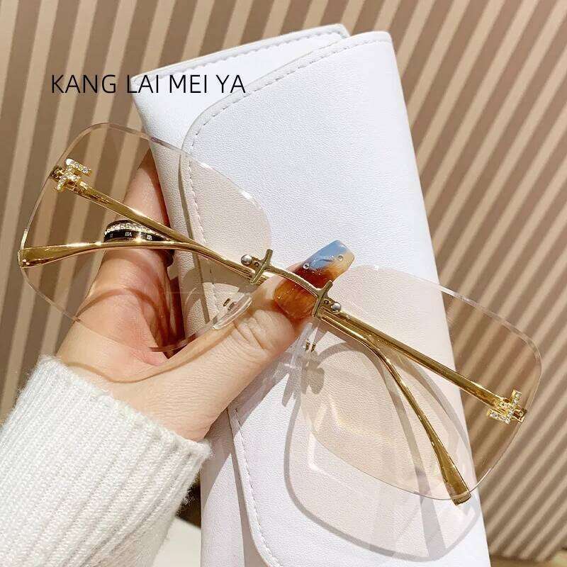 2025 New Metal Frameless Sunglasses Women's European and American Trendy Glasses Y260207