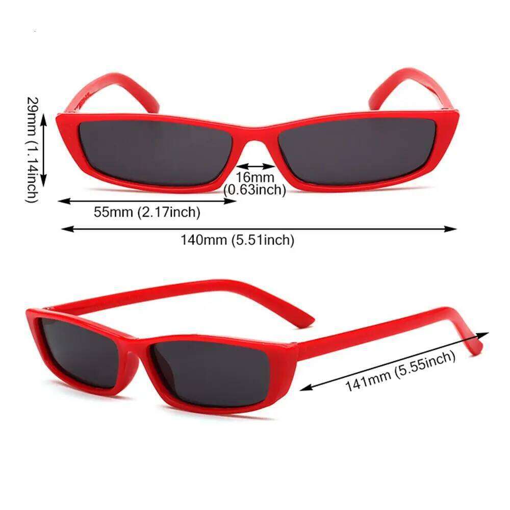 Women's Fashion UV400 Eyewear Narrow Frame Retro Sun Glasses Small Rectangle Sunglasses Y260207