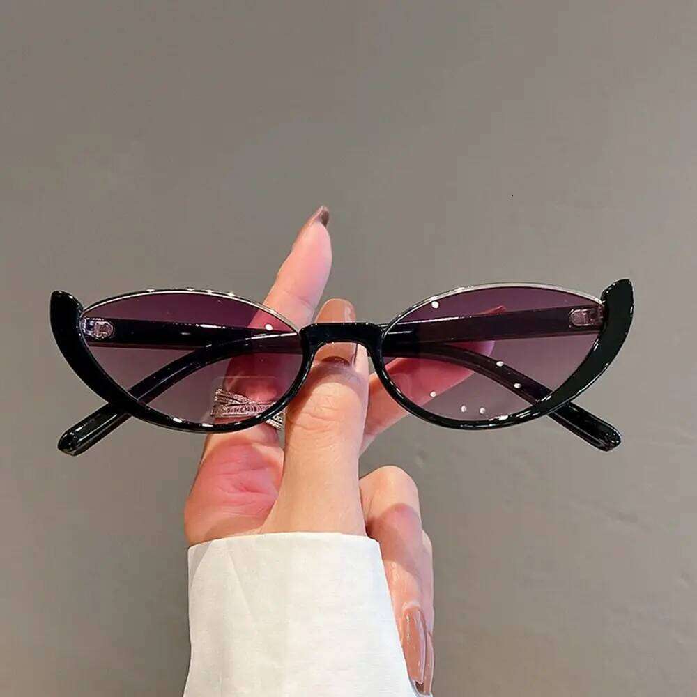 Vintage Small Cat Eye Sunglasses for Women Trendy Half-frame Sun Glasses Fashion Shades Eyewear Y260207