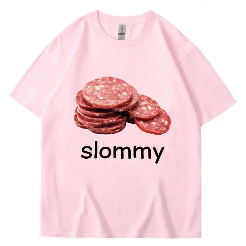 Funny Slommy Salami Meme Tshirt Men Women Oversized Fashion Short Sleeve Cotton Casual Creativity T Shirt Streetwear Humor Gifts C260207