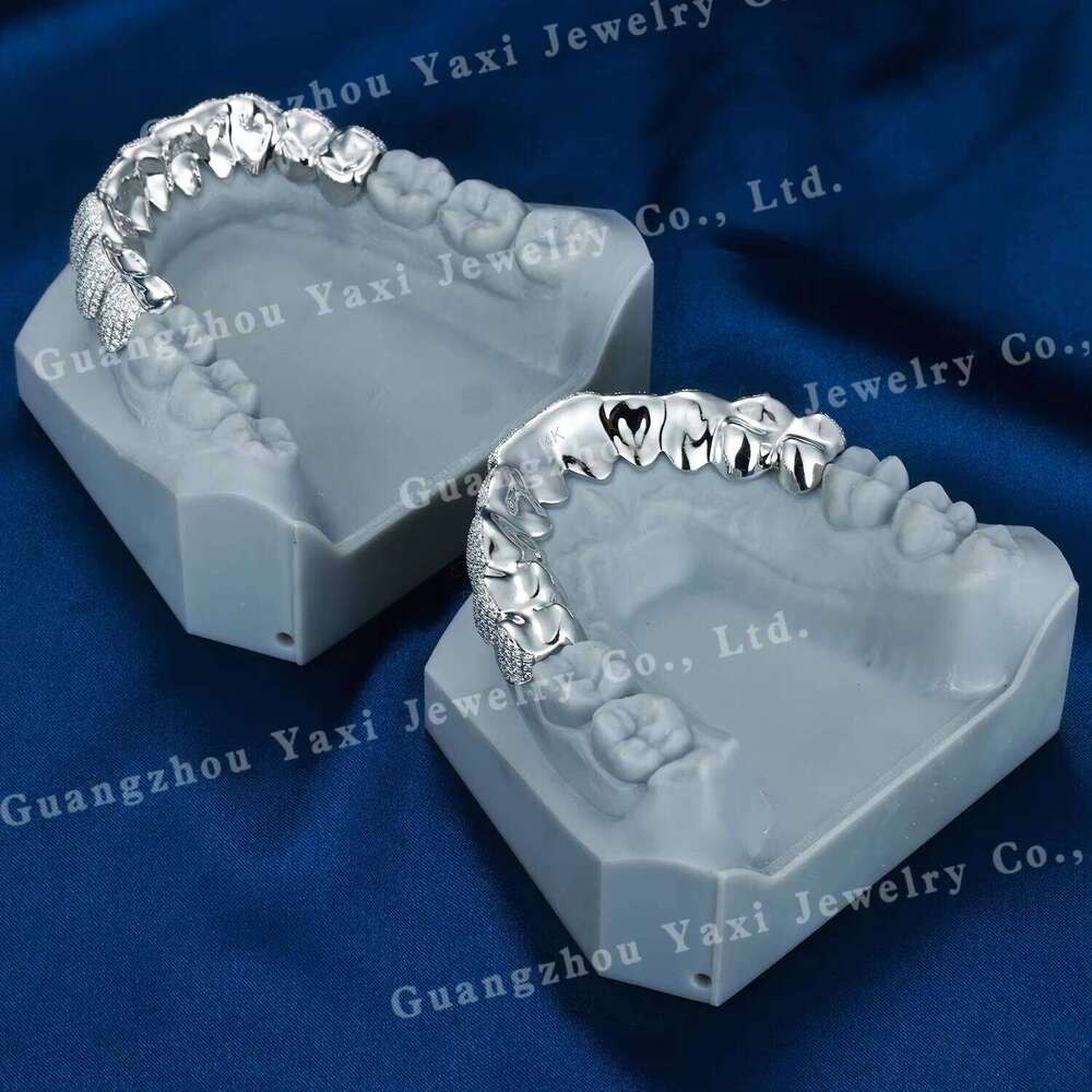 High Quality S925 Silver 10K 14K 18K Solid Gold Hip Hop Lab Diamond Flawless Moissanite Perm Cut Certified Grillz Teeth