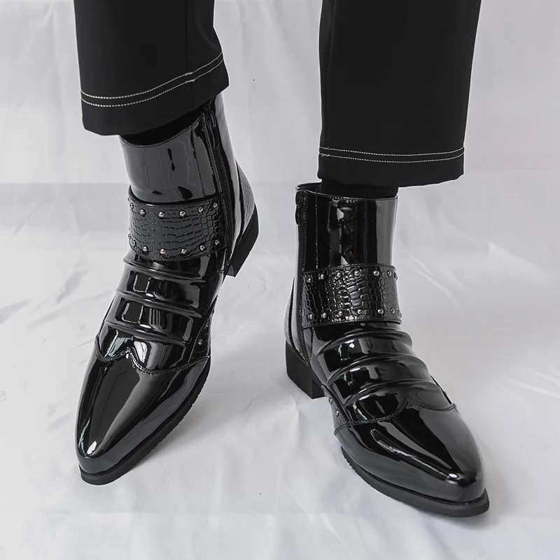 High Quality Chelsea Leather Boots for Men Fashionable Mens Casual Shoes Business Dress Zapatillas Hombre 260208