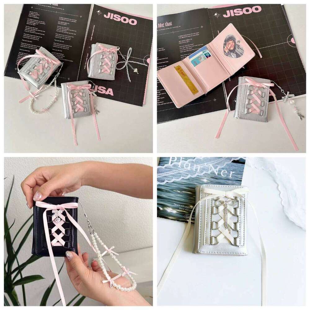 Silver/black Sweet Y2k Women's Wallet with Pendant Designer High-quality Short Coin Korean Style Cute Casual Purse Y260206