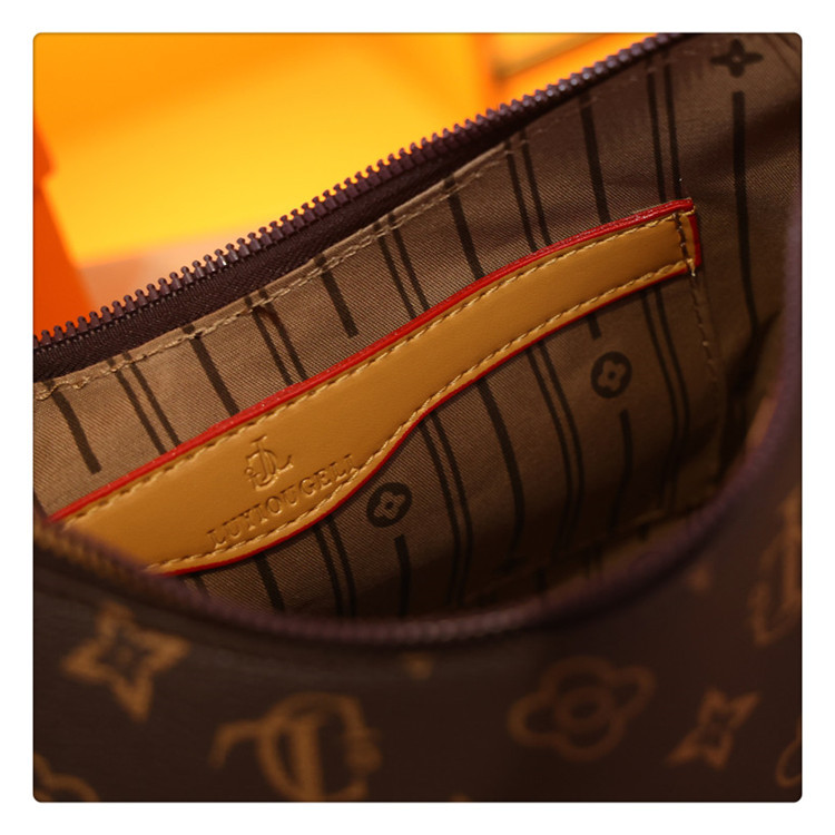 2026 New Style Crossbody Dumpling Bag for Women, Vintage Flower Cowhorn Bag, Versatile Large Capacity Single-Shoulder Underarm Bag, Luxury Lettering B