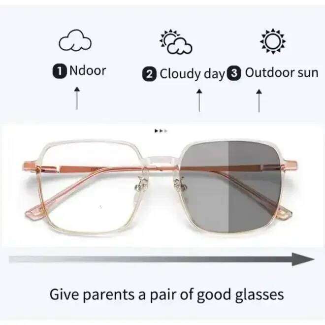 Photochromic Radiation Glasses for Women Men Sunglasses Eyeglasses Square Frames Shade Computer Anti Blue Light Eyewear Y260207