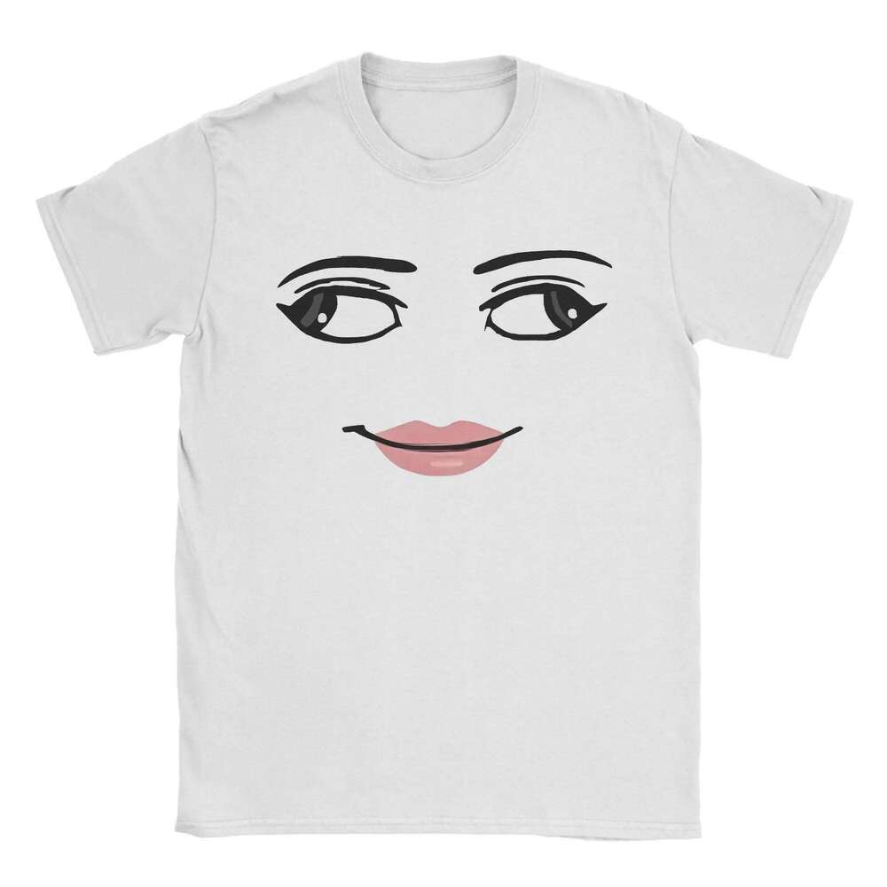 Vintage Funny Girl Robot Face Meme Tshirts Men Round Neck Short Sleeve 100%Cotton Summer Tops Shirts C260207