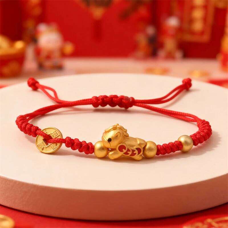 Red Lucky Braided Rope Bracelet For Women Chinese Style Horse Beaded Bracelets New Year Blessing Jewelry Gifts Yuansiqi