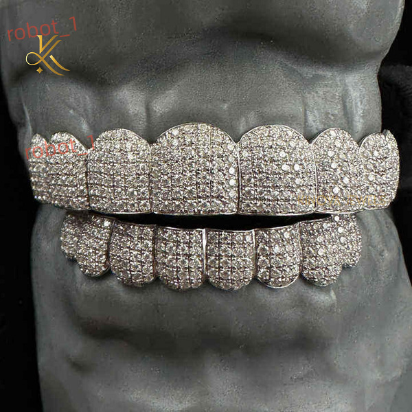 Luxury Moissanite Diamond Teeth Grillz 925 Sterling Silver Mouth Jewelry Perfect For Men And Women Looking For Trendy Bold Look