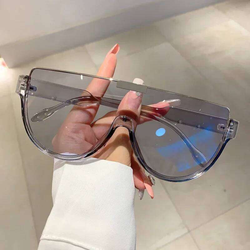 Vintage Semi-round Sunglasses Women Fashion Monoblock Outdoor Goggle Shades Ins Trending New Design UV400 Eyewear Y260207