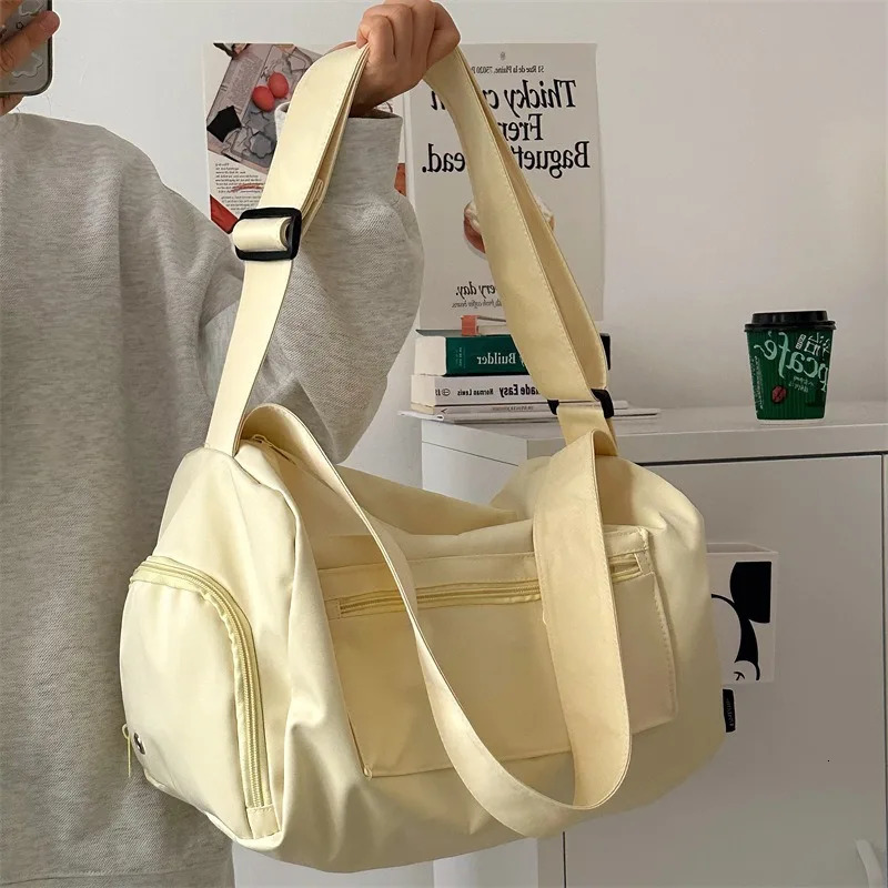 Large Crossbody Travel Tote Bags for Women 2024 Canvas Shoulder Messenger Bag Sports Yoga Satchels Fashion Woman Handbag260128