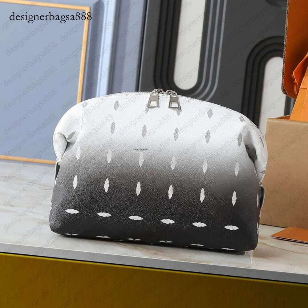 Top Mens Womens Luxurys Designer Toiletry Bag Wash Bag Clutch Bag Wallets Bag Colorful Flwoer Leather Handbag Solid-color Makeup Bag Purse Pouch 27CM