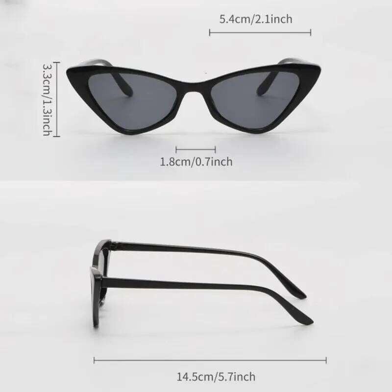 3 Pairs Per Small Women Cute Skinny Cat Eye Eyewear Retro Vintage Narrow Cateye Sunglasses Set Y260207