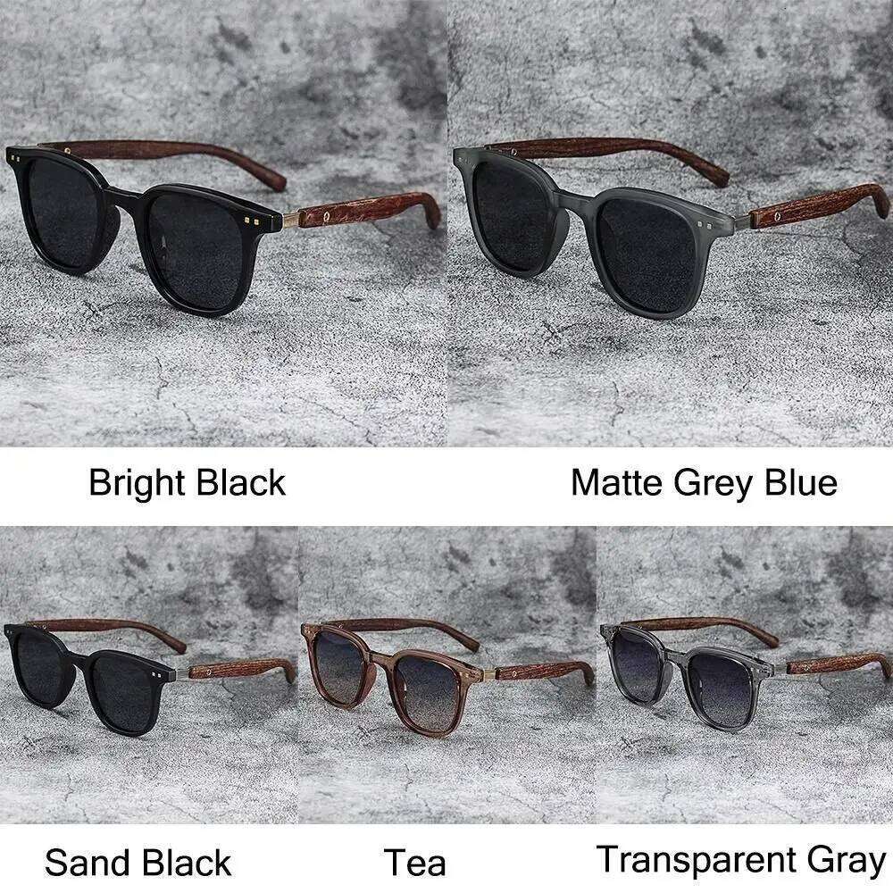 New UV Protection Wood Grain Sunglasses Outdoor Street Photography Square Frame Sun Glasses Shades for Women & Men Y260207
