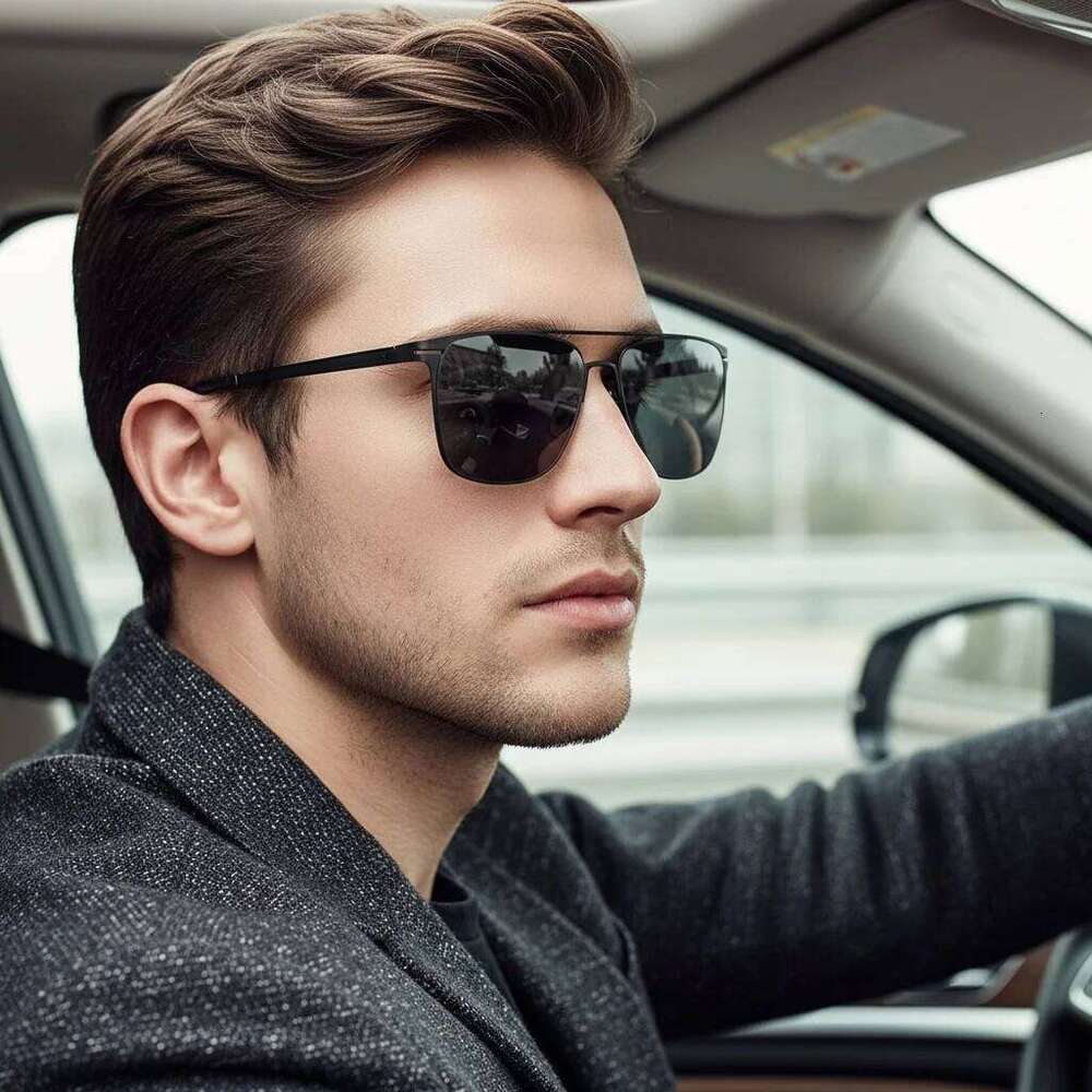 New Trendy Sunglasses Stylish Rectangular Frames And Metal Construction Suitable For Men With UV400 Lenses 5135 Y260207