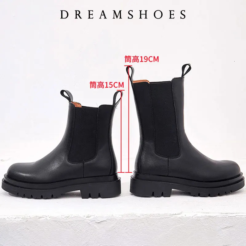 Winter Platform Cowboy Boot Shoes Fashion Slip On Mid Calf Bota Ladies Retro Mordern Bootties 260208