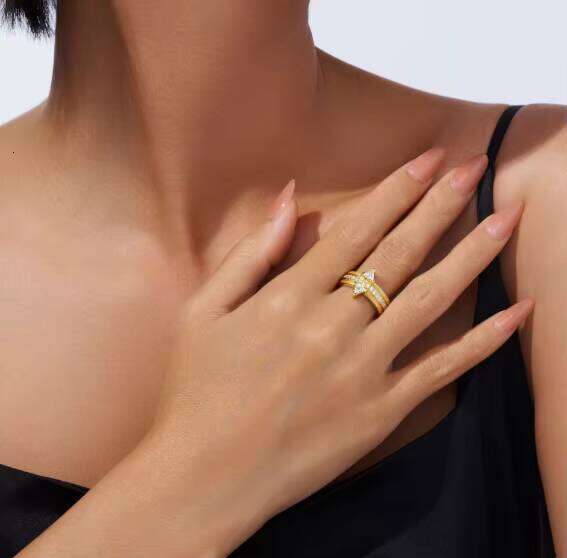 Bestselling S925 Silver Moissanite Ring For Women, Euro-American Light Luxury Minimalist Style.