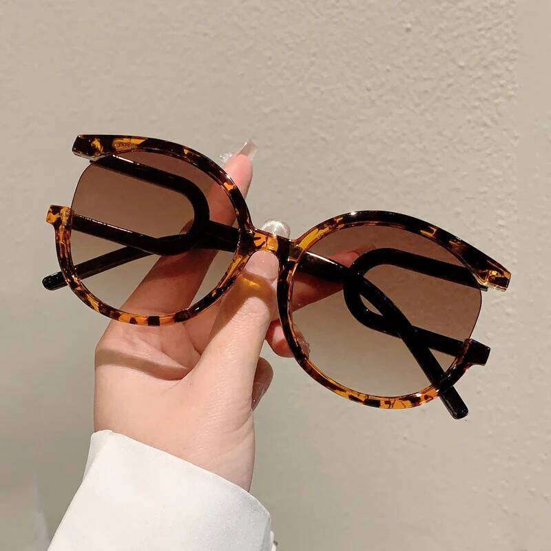 KAMMPT Y2K Fashion Design Shades Oversize Round Decoration Women Sunglasses Outdoor Brand Travelling Hiking Sun Glasses Y260207