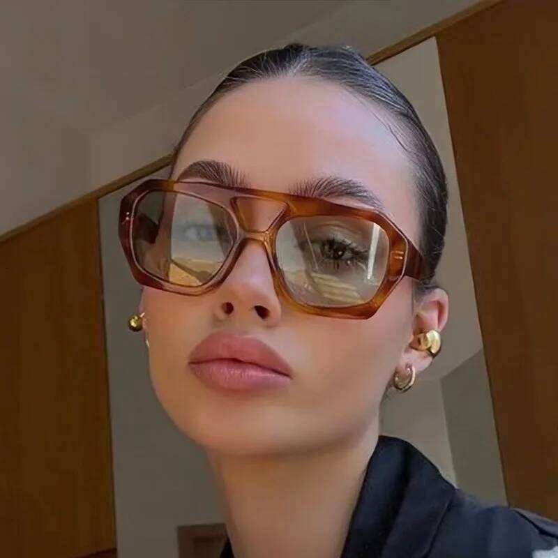 Populor Vintage Women Men Square Sun Punk Polygon Eye Glasses Goggle for Male Female Rectangle Sunglasses Y260207