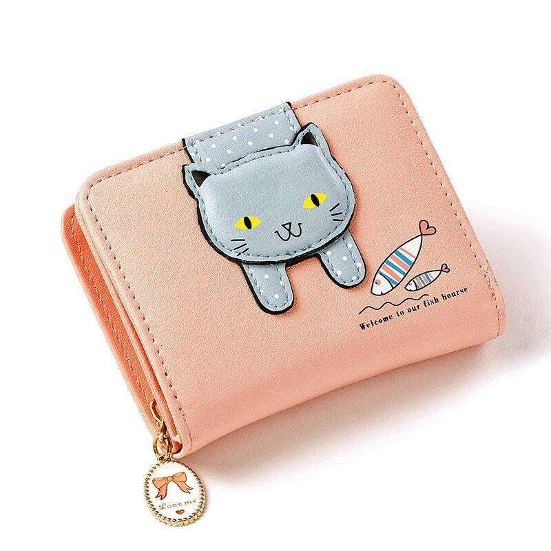 Wallest Purse Cute Anime Wallet Portable Small Luxury Wallets for Women Clutch Bag Carteras Para Mujer Coin Pocket Y260206