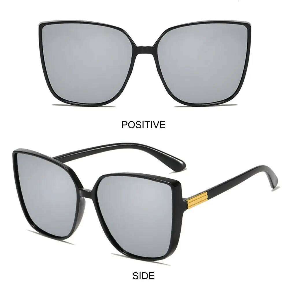 Big Frame Cat Eye Sunglasses UV400 Protection Cosplay Camping Fishing Stage Performance Black Shades Eyewear for Women & Men Y260207