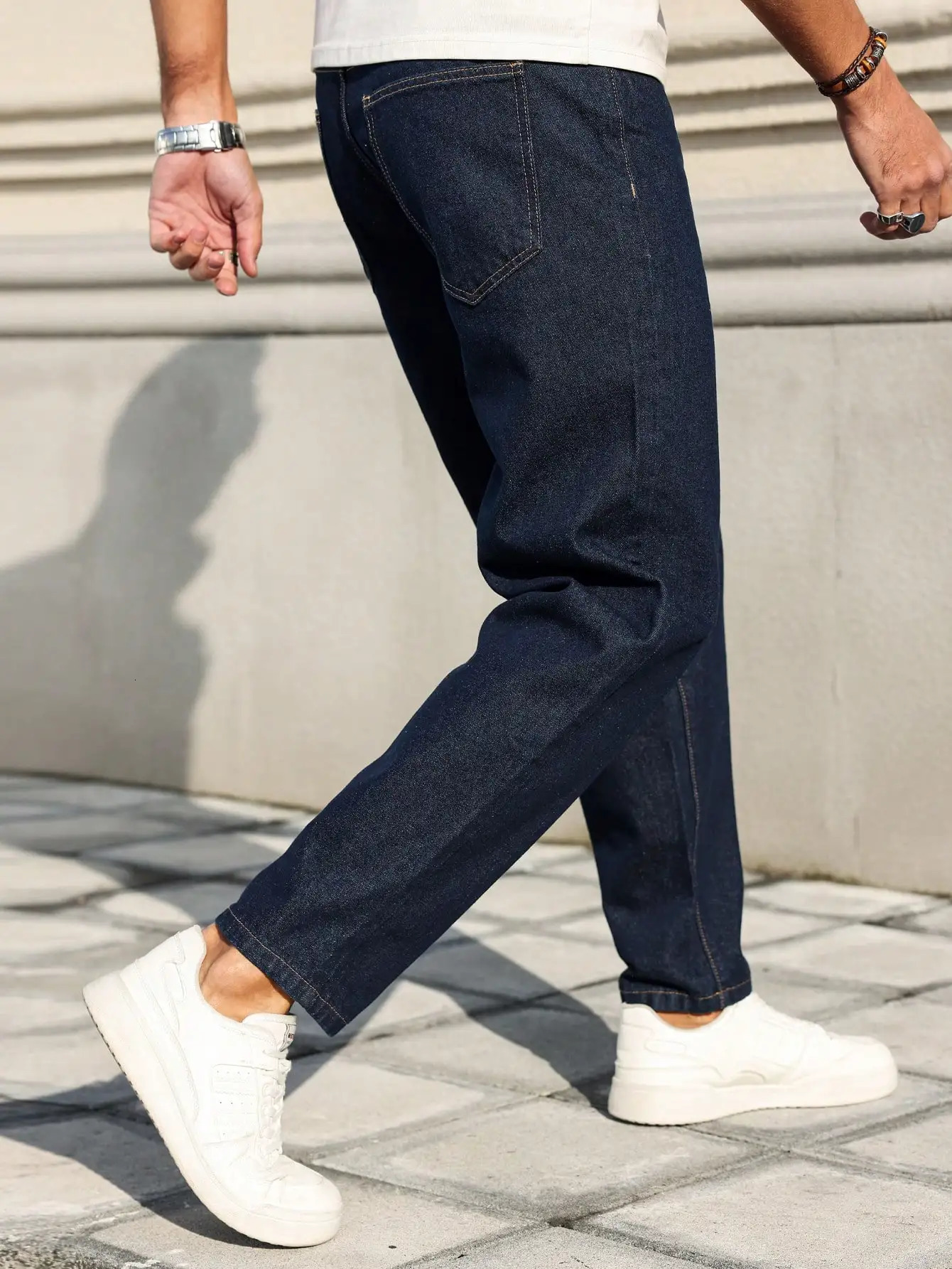 Mens deep blue slimfit fivepocket denim trousers casual and stylish with a slim cut that accentuates long legs versatile 260127