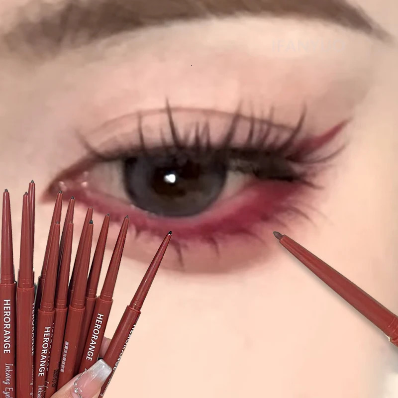 12 Colors Eyeliner Pencil Smooth Wine Red Soft High Pigment Eye Liner Pen Waterproof Matte Aegyosal Lying Silkworm Eyes Makeup 260130