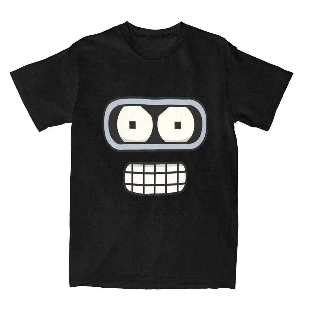 D Face Print 100%Cotton T-Shirt Men O-neck Short Sleeve Clothes Futuramas Funny Unisex Fashion Style Tshits C260207