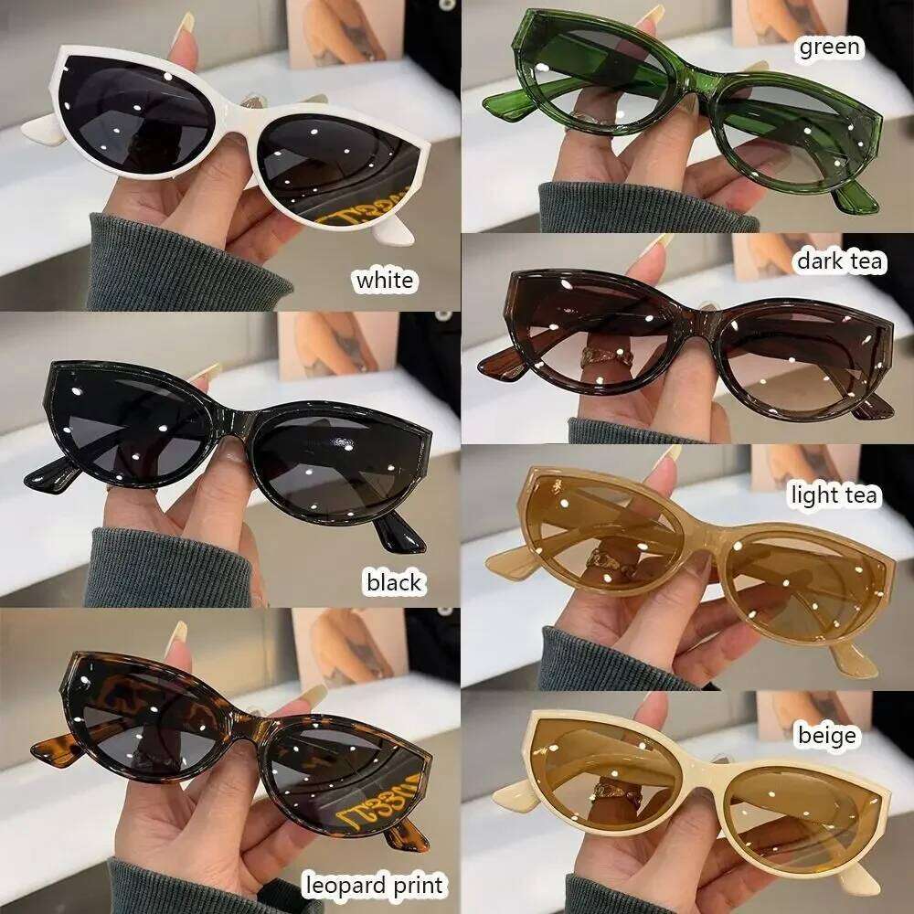 1PC Retro Sunglasses Oval Frame Travel Goggle UV Protective Black Shades Eyewear Daily Wear Sunglasses Y260207