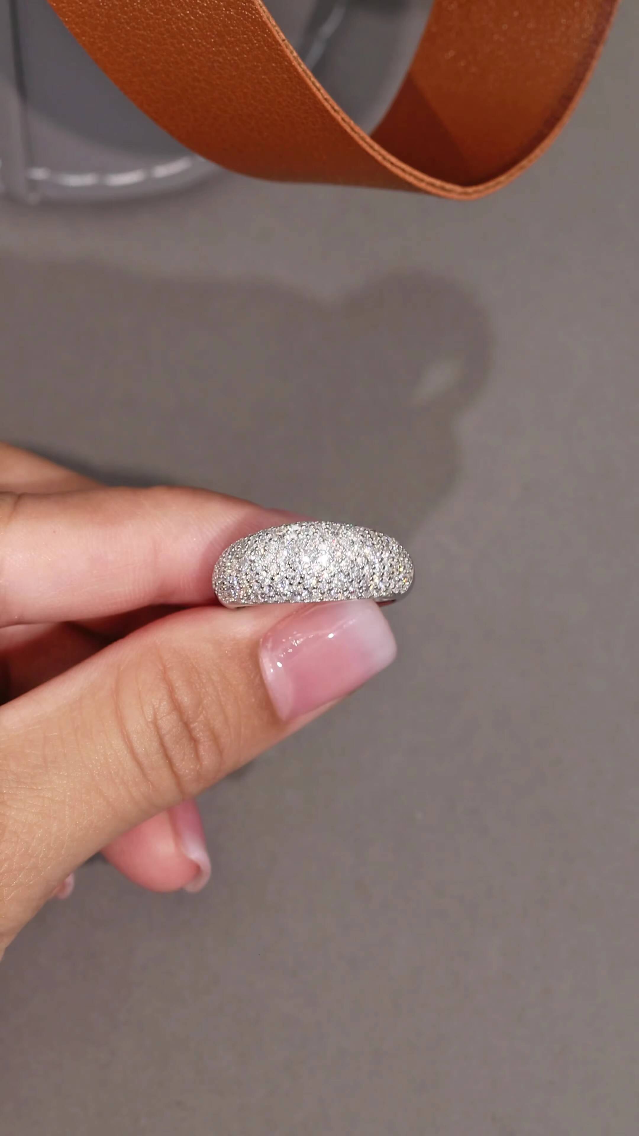 DE D Color VVS Moissanite Ring Fine Jewelry Iced Out Moissanite Rings 925 Sterling Silver Moissanite Rings With GRA Certificate