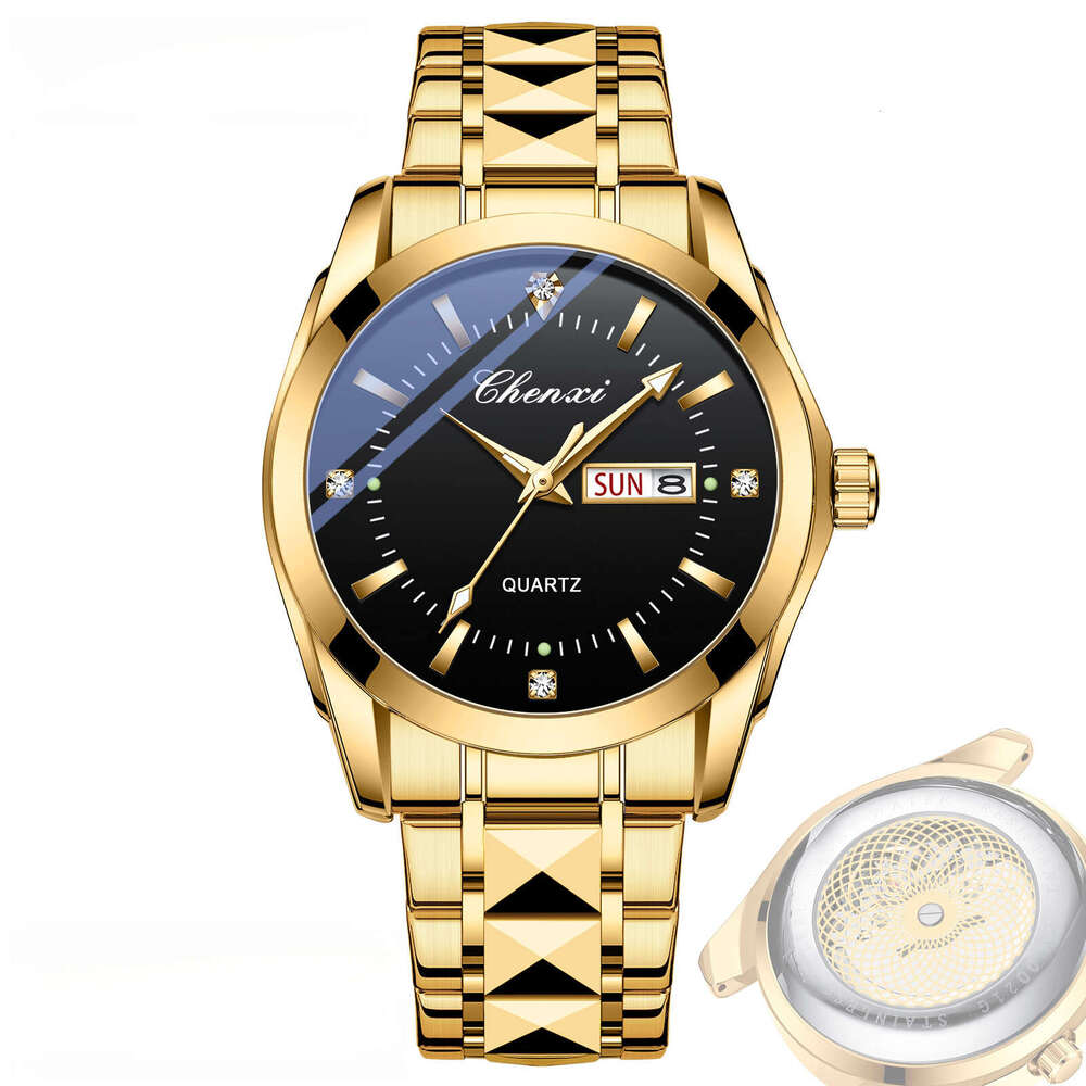 Luxury Business Watch Transparent Classic Business Men's Dual Calendar Luminous Waterproof Quartz Watch High end designer watches Multi-functiona