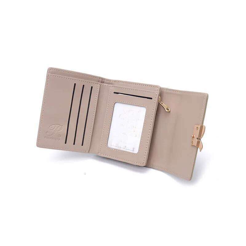 New women's short wallet hardware leaf embroidery three-fold bag multiple card slots folding handbag gift party fashion all-matc Y260206