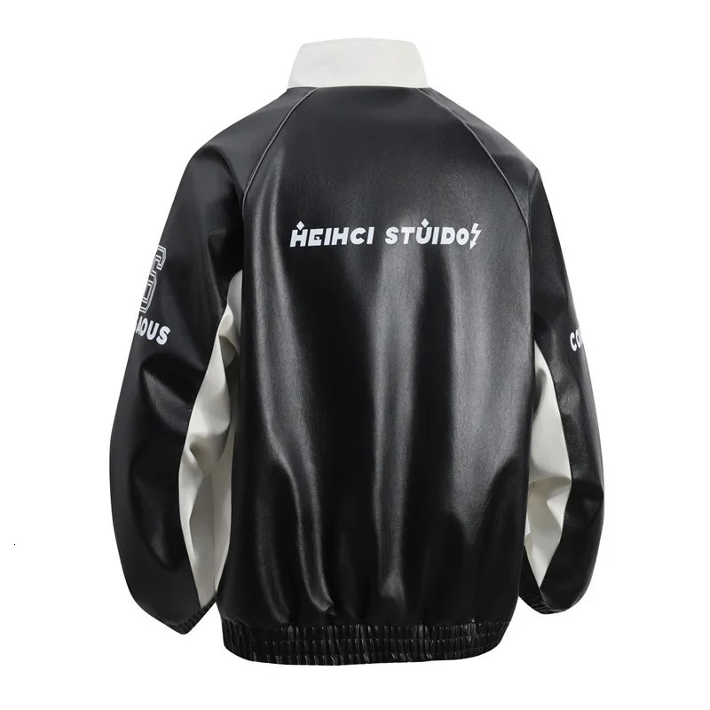 2026 SpringSummer Mens Leather Jacket American Retro Motorcycle Suit Trend PU Loose Casual Coat 260205