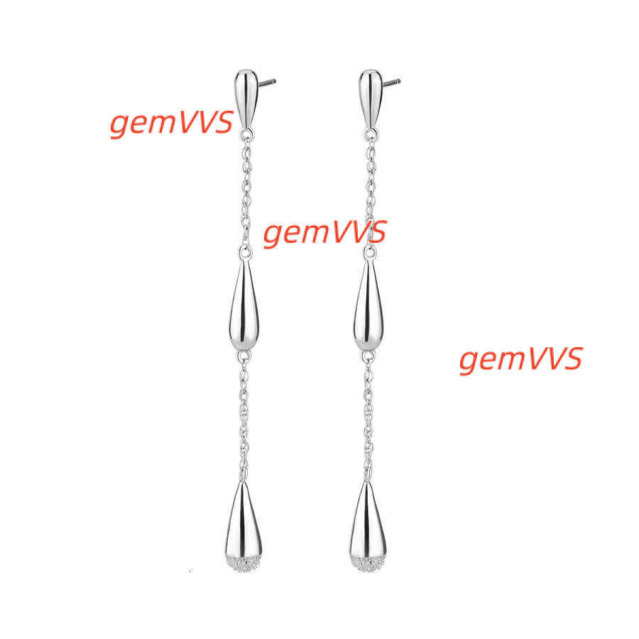 Fine S925 Silver Hypoallergenic Stud Jewelry 18K Gold Plated Teardrop Round Cut 1Mm VVS GRA Moissanite Dangle Earrings 12/15