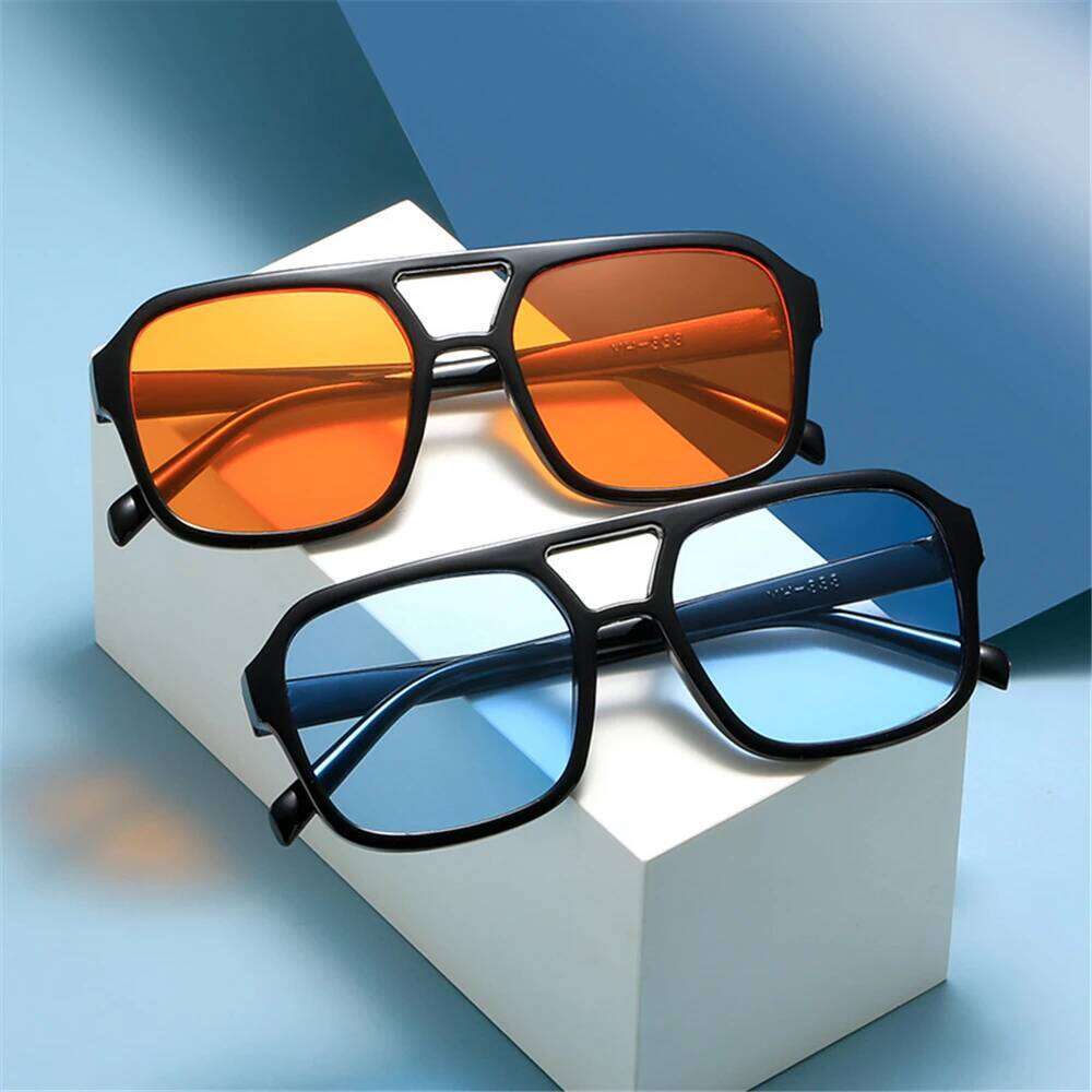 70 Big Frame Sun Glasses Ins Style Square Aviation Sunglasses for Women & Men UV400 Protection Black Shades Eyewear Y260207