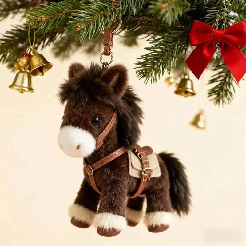 Cute Plush Horse Keychain Soft Stuffed Animal Bag Charm Cartoon Pendant Fashion Accessory for Backpack Purse s for Girls 260130