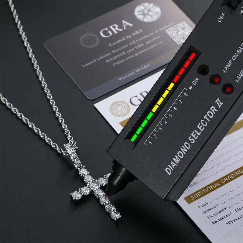 Hot Sale Fashion 925 Sterling Silver Moissanite Cross Pendant for Necklaces