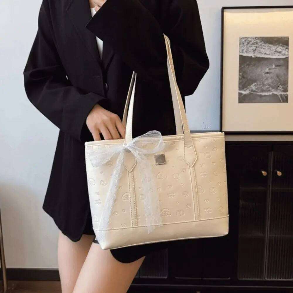 Womens ToteBag Large Capac Casual PU Leather Shoulder Solid Versatile Handbag Durable Office Bag Spacious Leisure Purse C260207