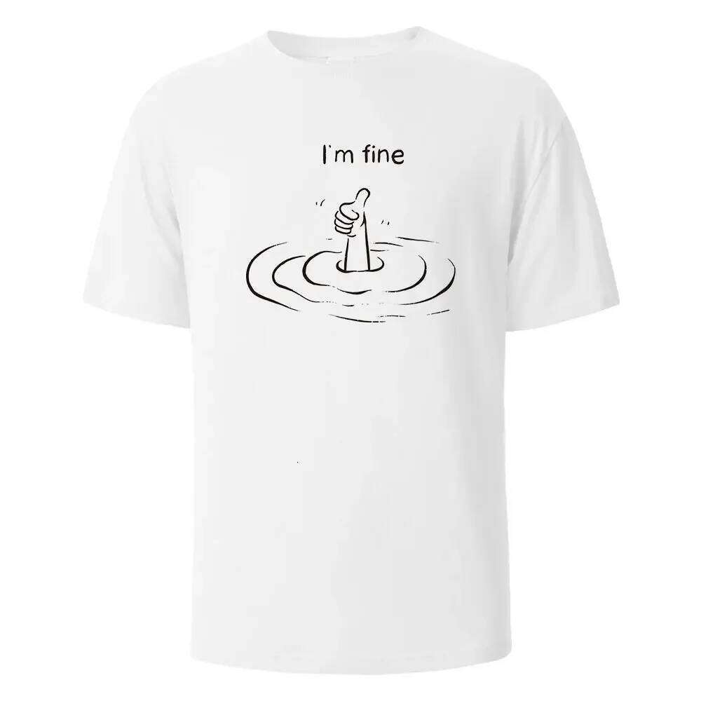 T'm Fine Print T-Shirt 100% Cotton Summer Tees For Men Women Oversize Casual Tops C260207