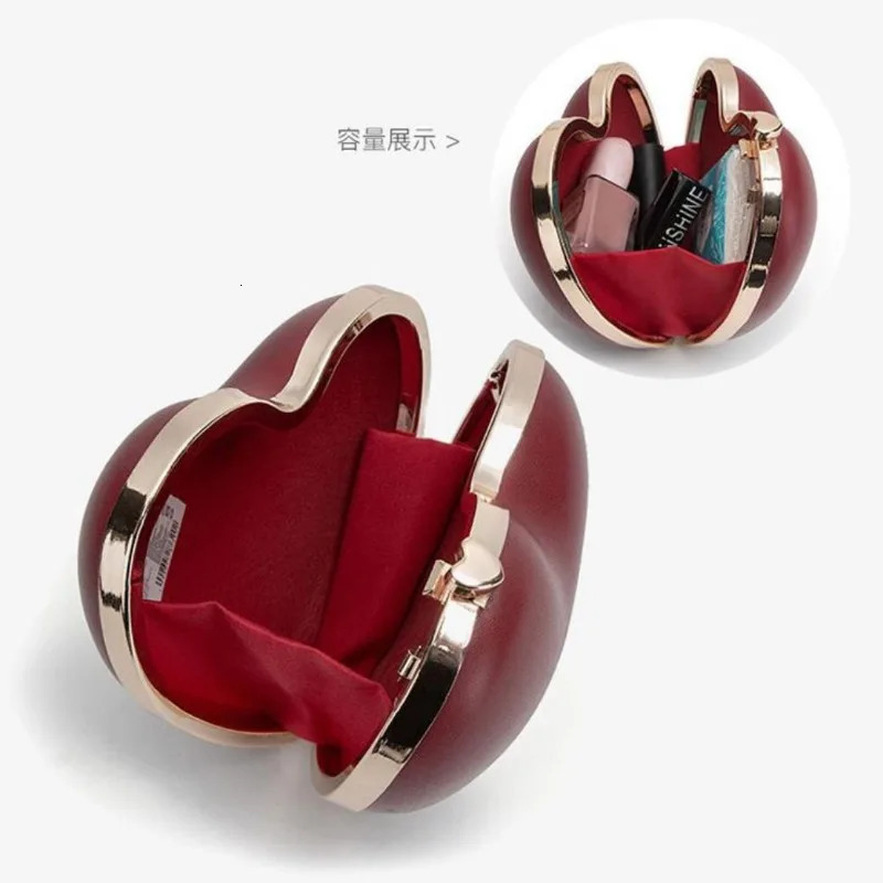 Sweet Love Heart Shaped Mini Bag Cute Handbag Retro Burgundy Fashion Evening Crossbody Chain 2025 Valentine Womens Gift 260208