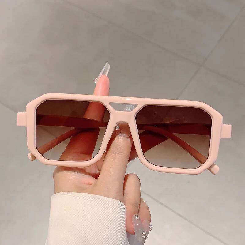 Trendy Men Square Decoration Shades Retro Oversize Gradient Women Sunglasses Men's Brand Sun Glasses for Driving Fishing Y260207